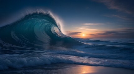 waves at night background wallpaper