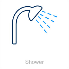 Shower and bath icon concept 