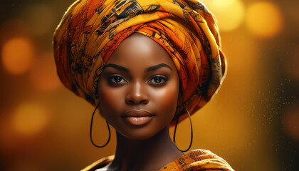 Woman in a colorful turban , black history month