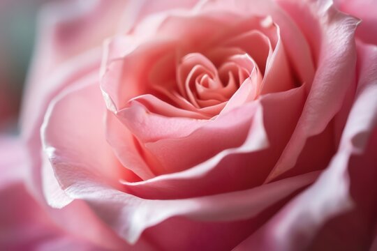 Macro Close-up of Soft Pink Rose Flower - Romantic Petal Background