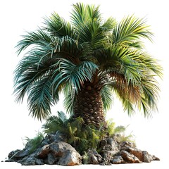 Fototapeta na wymiar 3D Cute Cartoon Tropical Palm Tree, Background Images , Hd Wallpapers