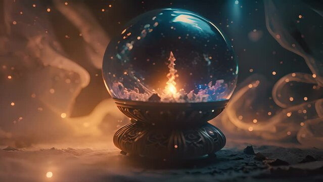 Magic fortune telling crystal ball. Mystic magical horizontal background.