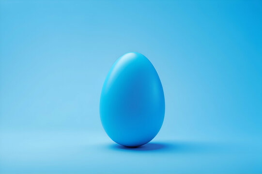 blue  easter egg on blue background