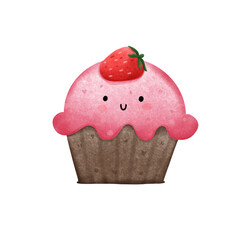 cupcake with strawberry