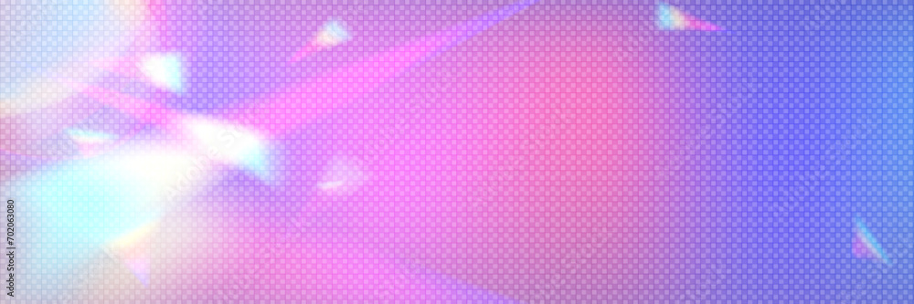 Poster iridescent flare background with transparent overlay effect. realistic vector illustration of crysta
