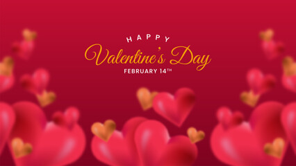 valentines day background or wallpaper with hearts and love - obrazy, fototapety, plakaty