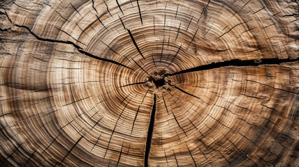 Old weathered cracked tree trunk cross section wood background texture 