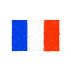旗のみのフランスの国旗　クレヨンタッチ