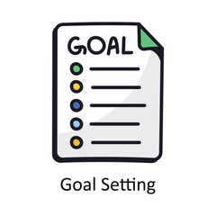 Goal Setting vector filled outline doodle Design illustration. Symbol on White background EPS 10 File 