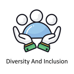 Diversity And Inclusion vector filled outline doodle Design illustration. Symbol on White background EPS 10 File 