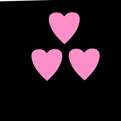 pink heart on black background