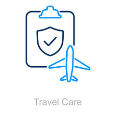 Travel Care and care icon concept 