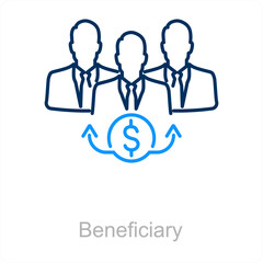 Beneficiary and data icon concept 