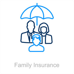 Family Insurance and family icon concept 