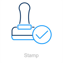 Stamp and accept icon concept 