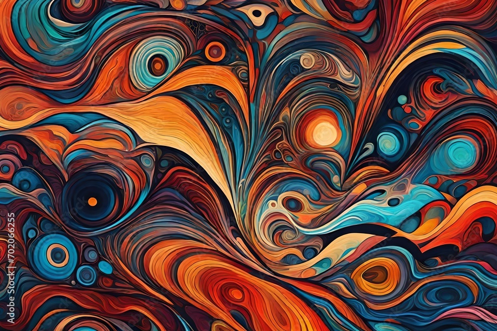 Poster abstract pattern with swirls