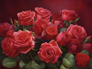 bunch of roses for Valentine's day