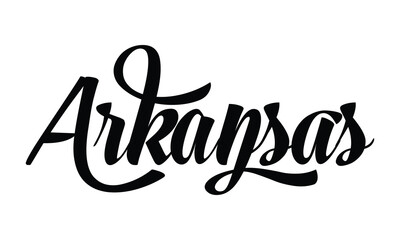 Arkansas hand lettering design calligraphy vector,  Arkansas text vector trendy typography design - obrazy, fototapety, plakaty