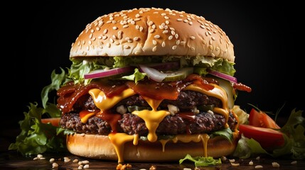 Ultimate Cheeseburger Classic on Transparent Background
