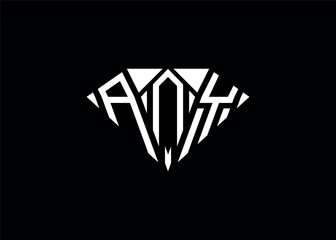 Modern letter A N Y diamond shape logo And initial monogram A N y letter logo vector template