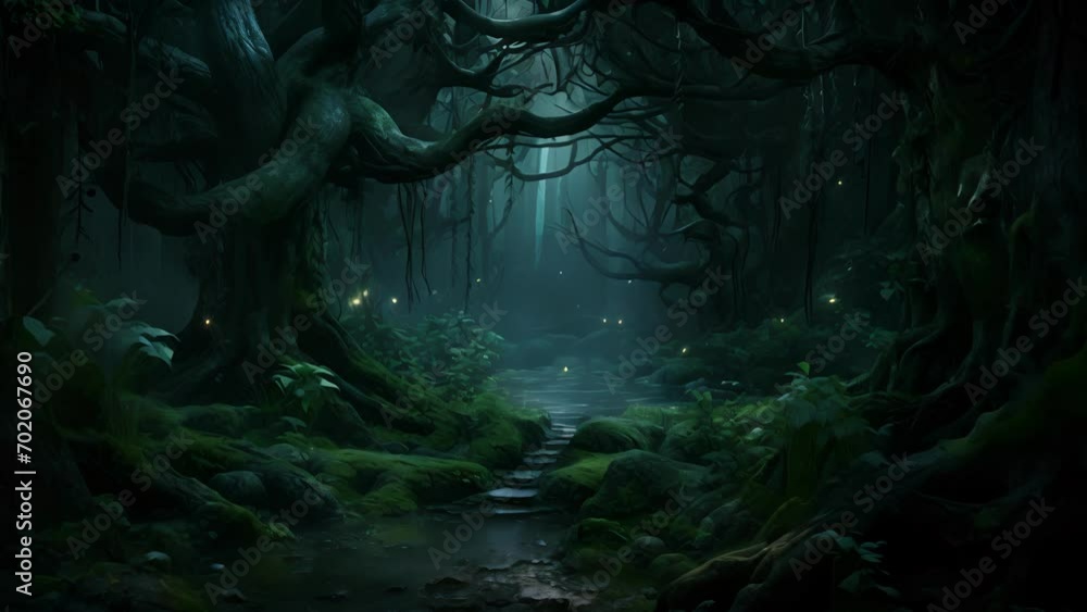 Poster explore a mystical forest where trees communicate through song, and the boundaries between the real 