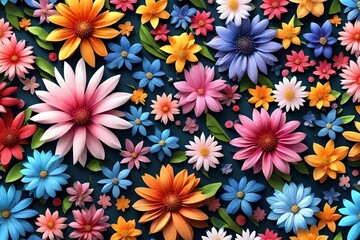 Fototapeta na wymiar seamless pattern with flowers background