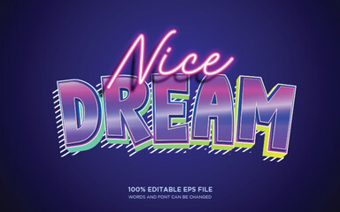Nice Dream 3D editable text style effect