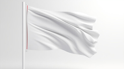 blank Waving flag mockup without logo and text. generative ai - obrazy, fototapety, plakaty