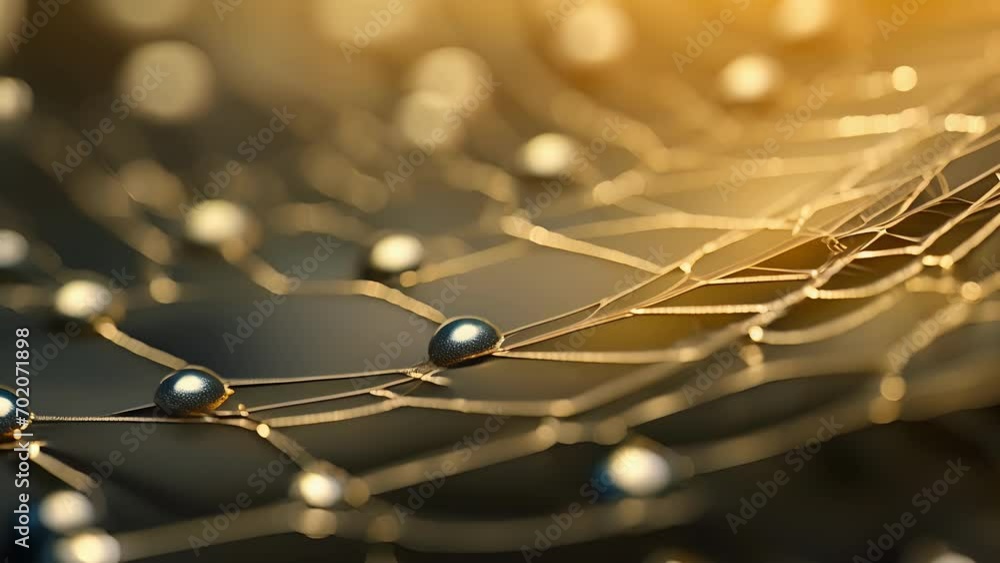 Poster an upclose of a spider web, highlighting the intricate patterns and designs that emerge through the 