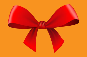 red bow for clothing or gift
