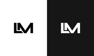 LM letter logo vector luxury style corporate identity ,  black icon and symbol. - obrazy, fototapety, plakaty