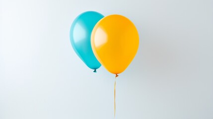 An isolated balloon in a bright and cheerful color, captured in mid-air against the simplicity of a clean white background, radiating a spirit of festivity.