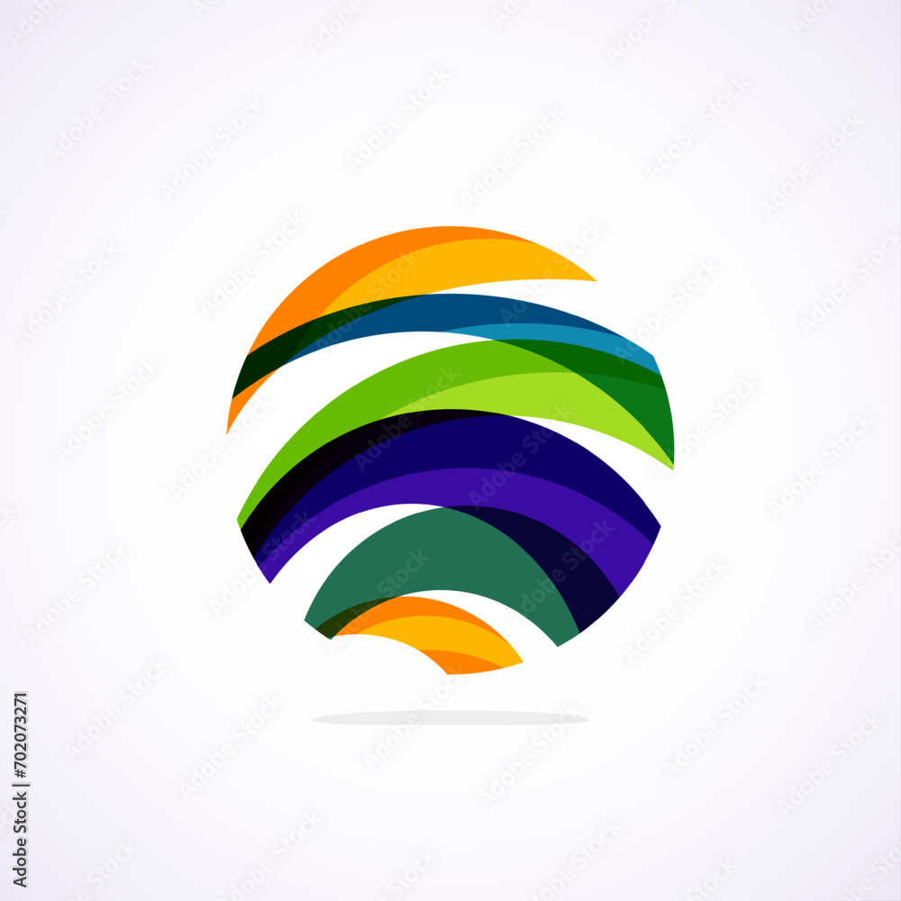 Poster Abstract circle logo - minimalist emblem, timeless and universal shape of circle. Unique logo represent range of brands and concepts, encapsulating simplicity and creativity in single, iconic image