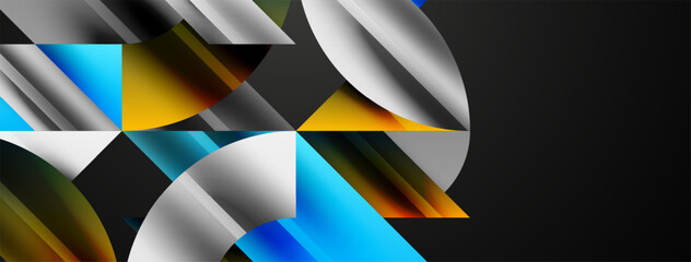 Fototapeta premium Abstract geometric shapes symbolizing creative technology, digital art, social communication, and modern science. Ideal for posters, covers, banners, brochures and websites