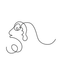 goat one line art, vector best line icon.
