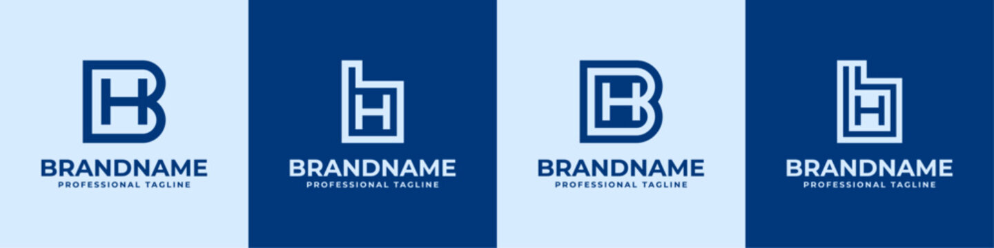 Letter BH Logo Set, suitable for business with HB or BH initials