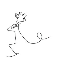 deer one line art, vector best line icon.