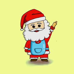 Cartoon cook santa