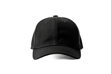 Fashionable Black Peak Cap Isolated on Transparent Background