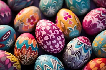 Fototapeta na wymiar 3D Easter Eggs Texture in Vibrant Colours