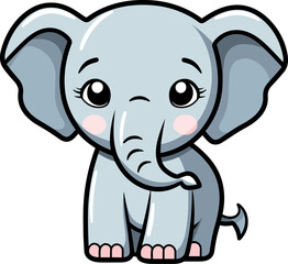 Fototapeta premium Elephant cartoon character Vector