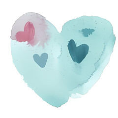 Heart Symbol Watercolor pastel colors