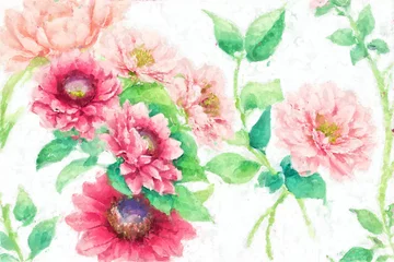 Behang Elegant and beautiful oil painting flower illustration © yang
