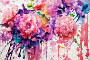 Elegant and beautiful oil painting flower illustration - 702080409
