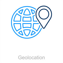 Geolocation and map icon concept