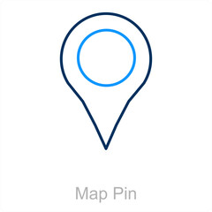 Map Pin and pin icon concept