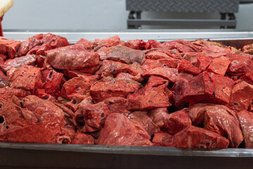 Beef lung at a butcher shop in Mexico.