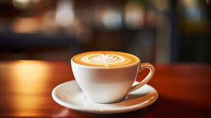 クリーミーなラテアートのクローズアップ