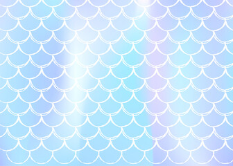 Mermaid scales background with holographic gradient.