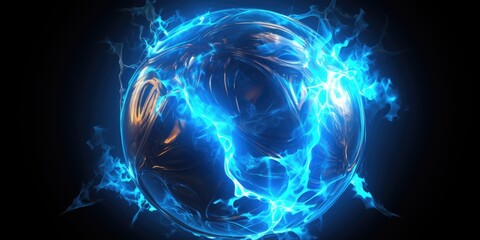 A blue energy ball